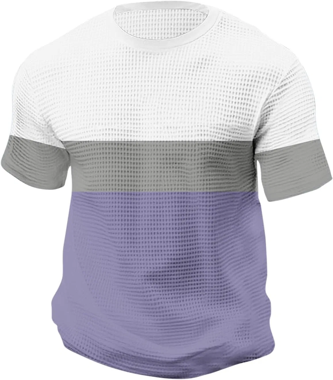 Мужская футболка с цветовым блоком из вафельной ткани, Purple — фото 4
