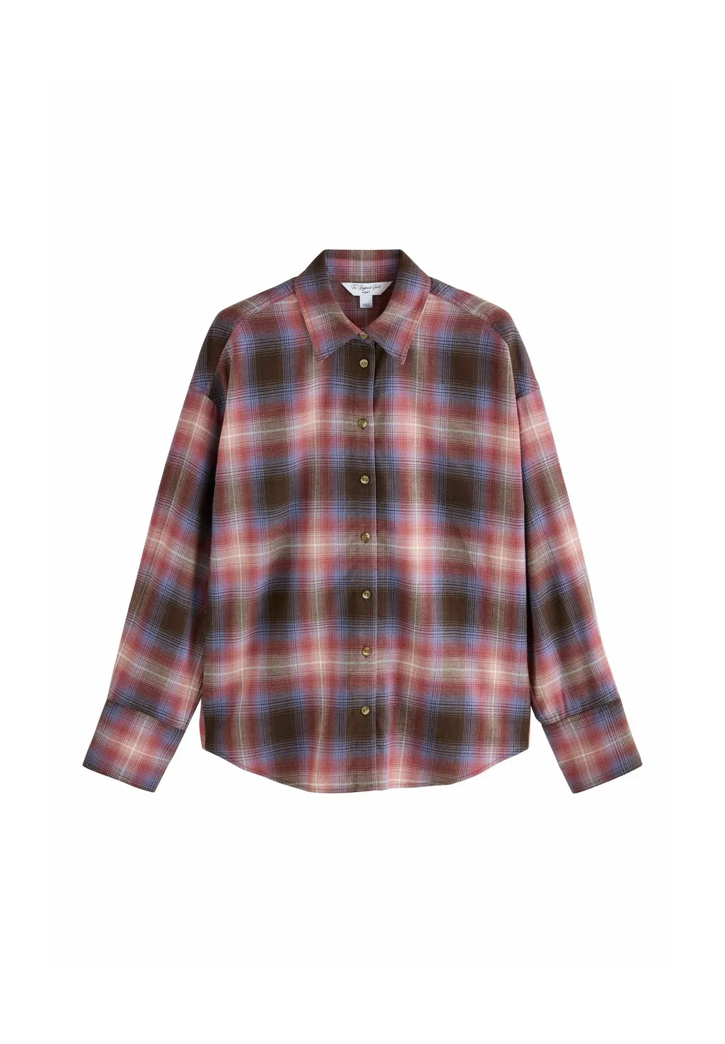 Рубашка свободного кроя из фланели для высоких людей Next, Pink Brown Check