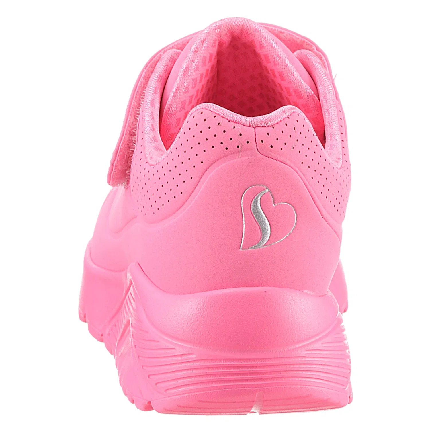 Детские кроссовки слипоны с кожаным верхом Skechers, Neon Pink — фото 3