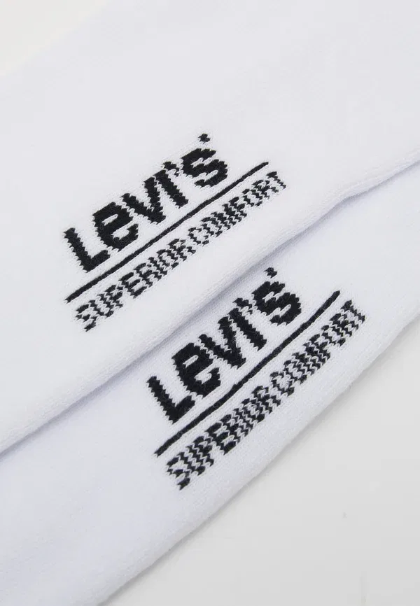 Комплект из двух пар носков средней высоты с логотипом Levi'S, белый — фото 2