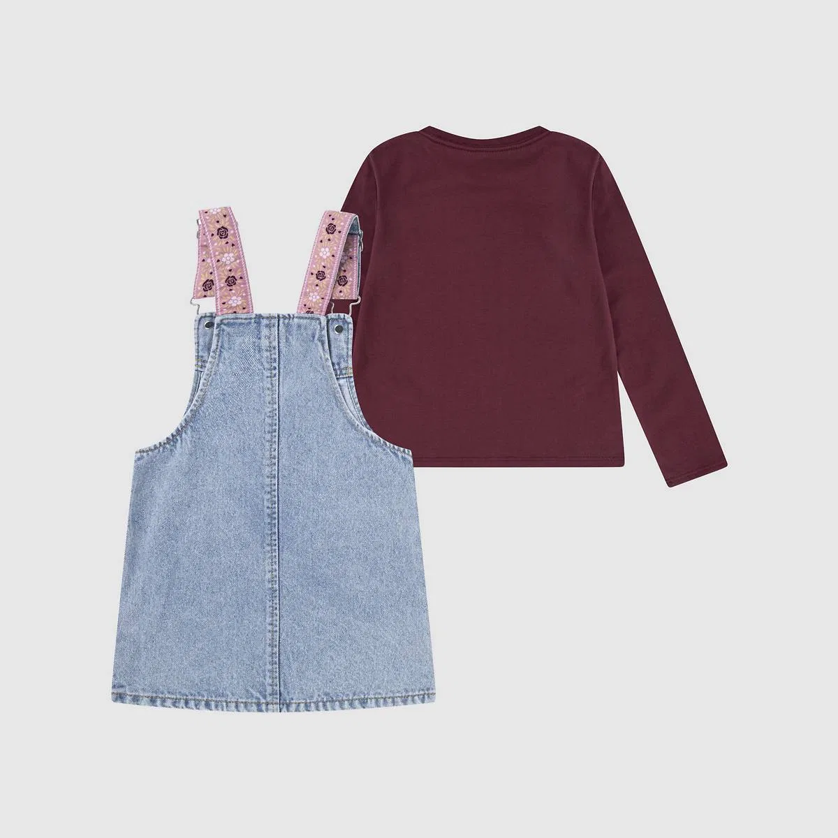 Комплект «юбка-комбинезон» в западном стиле для девочек 2-4 лет Levi's, Chocolate Truffle - Brown — фото 4