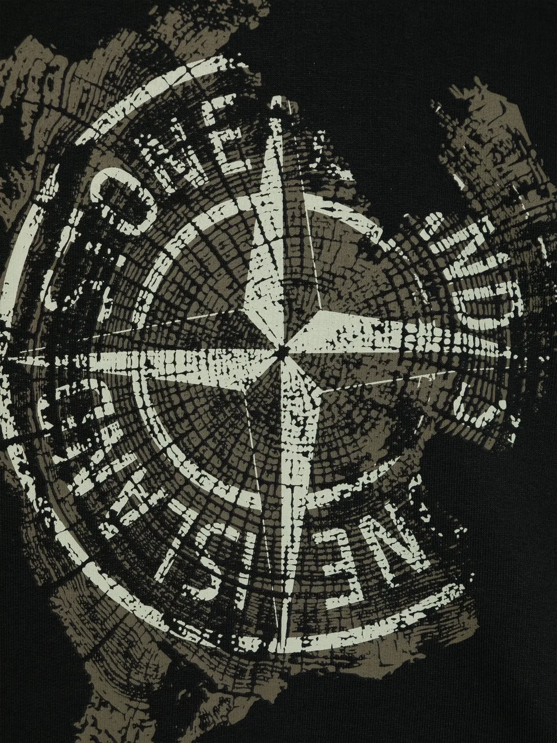 Худи черное из хлопка Stone Island, черный — фото 2