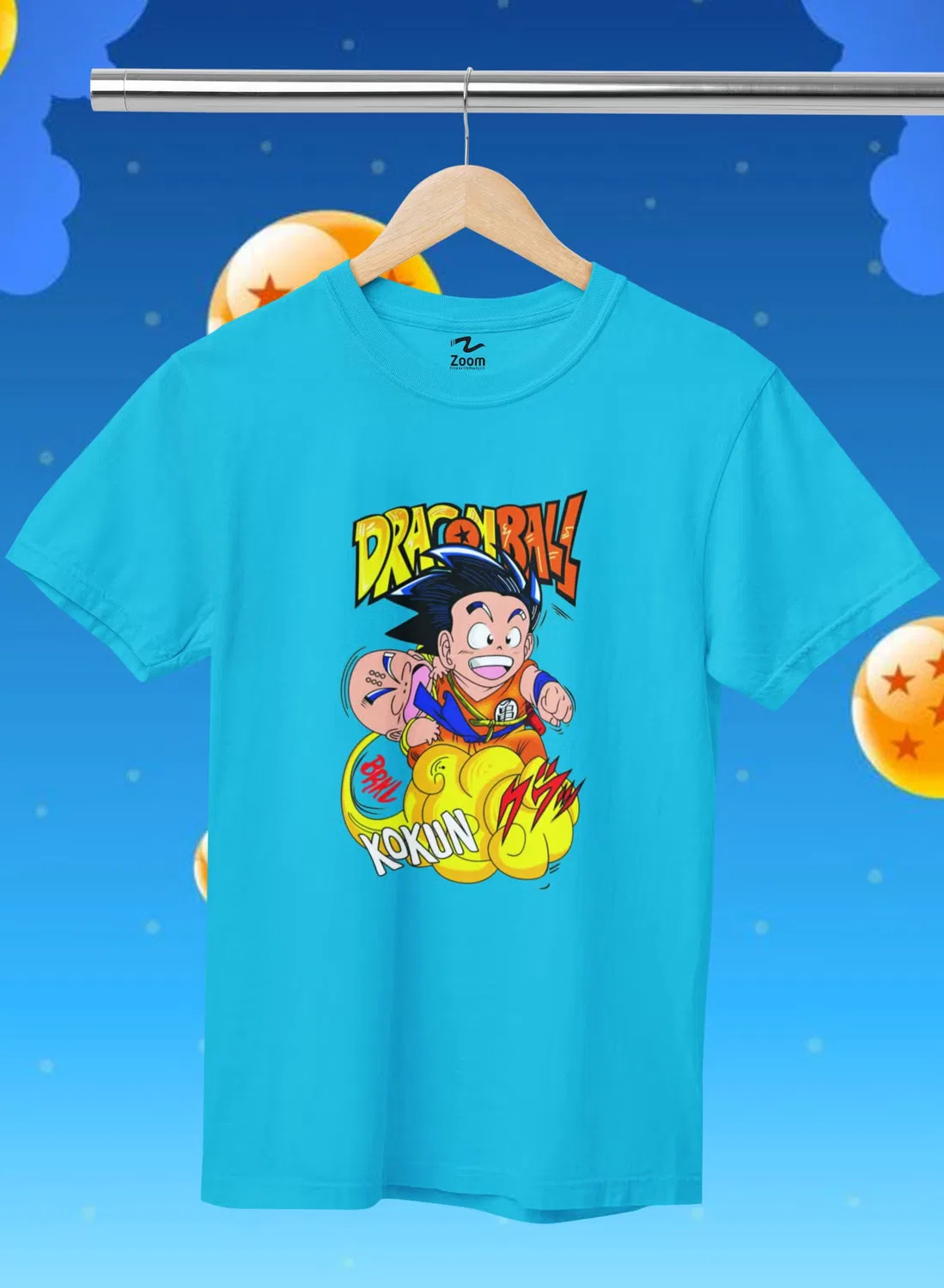 Футболка с принтом Kokun dragon ball design Zoom, голубой