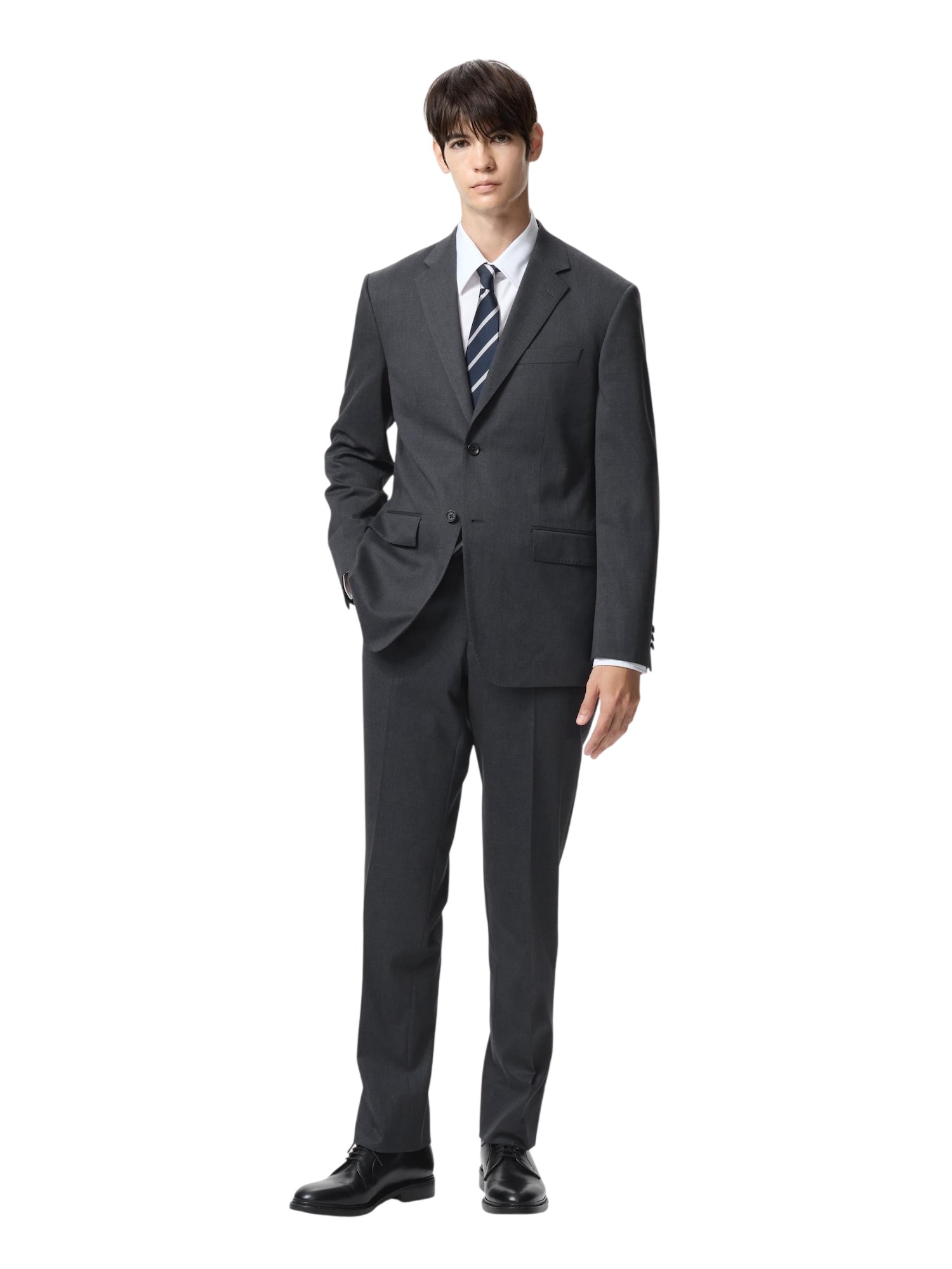 Брюки Uniqlo Stretch Wool, 08 темно-серый — фото 2