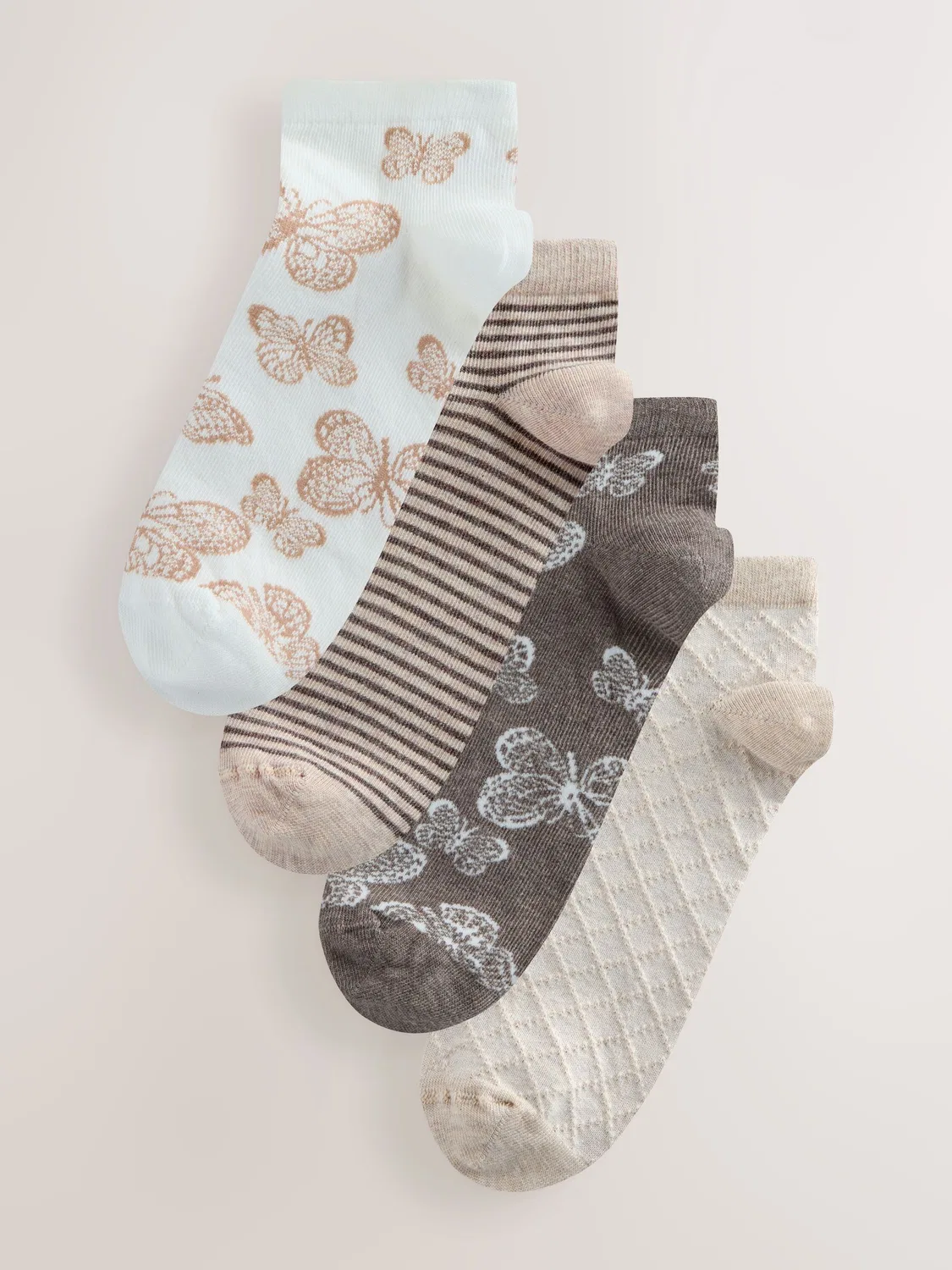 Носки Neutral Butterfly Trainer Socks 4 Pack Next, Neutral Butterfly