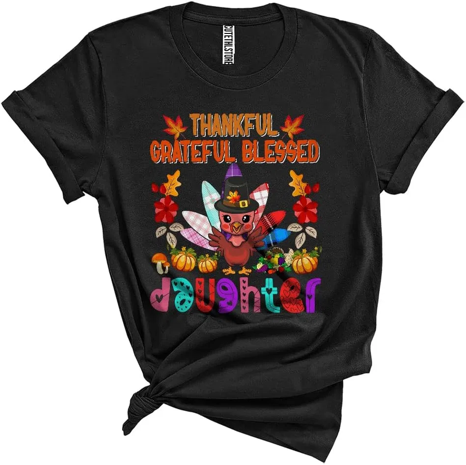 Футболка с принтом Thankful Grateful Blessed, Black