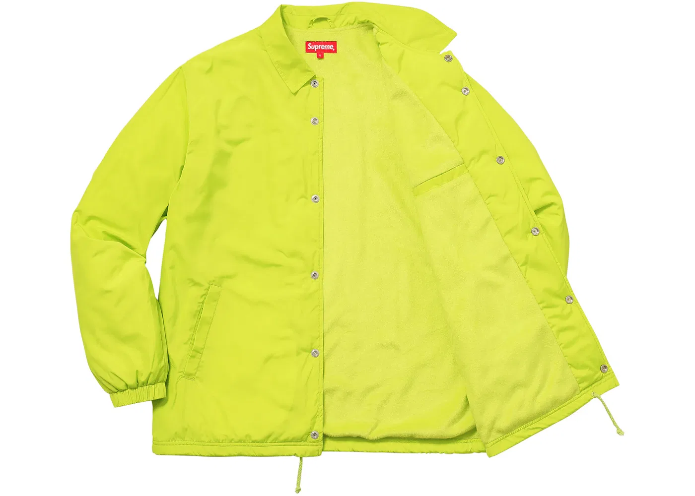 Мужская куртка с принтом Supreme Arabic Logo Coaches Jacket, Bright Lime — фото 2