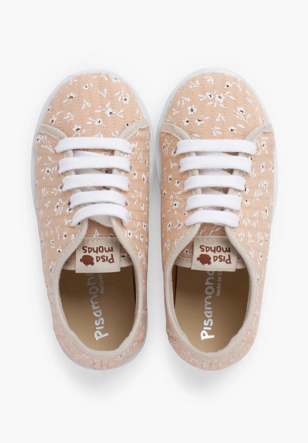 Zapatillas cordones niña flores - кроссовки Pisamonas, Beige — фото 3