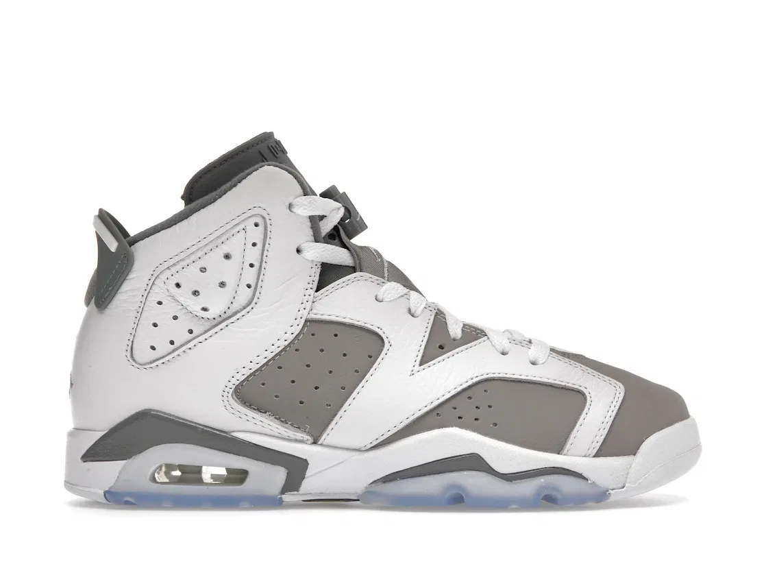 Детские кроссовки с перфорацией Jordan 6 Retro, White/Medium Grey/Cool Grey