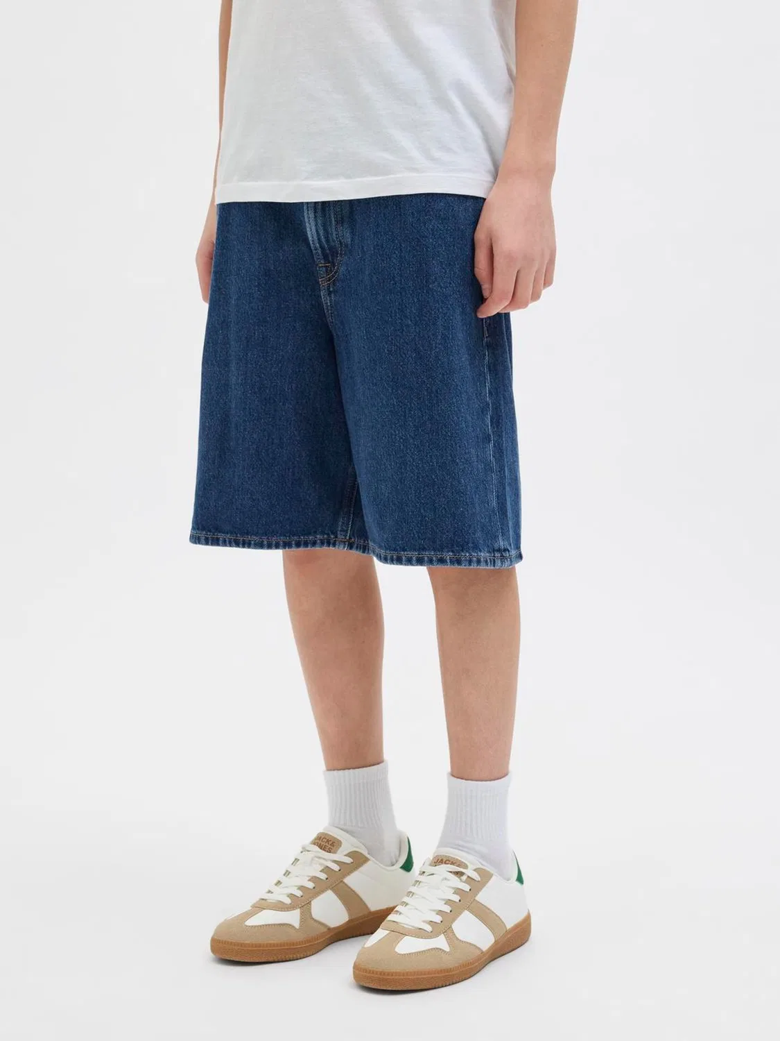 Шорты джинсовые свободного кроя Tony JACK & JONES JUNIOR, темно-синий