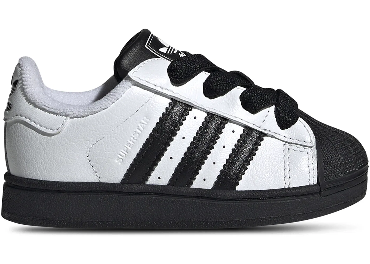 Детские кроссовки для мальчиков без шнурков Adidas Superstar II, Cloud White/Core Black/Cloud White