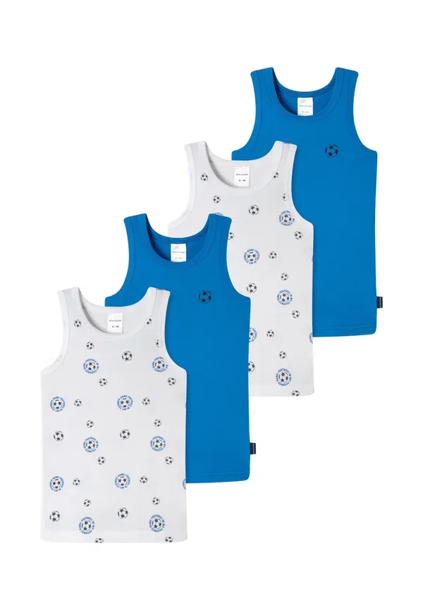 Майка нательная хлопковая Feinripp cotton Schiesser, Blau Weiß Fußball, белый