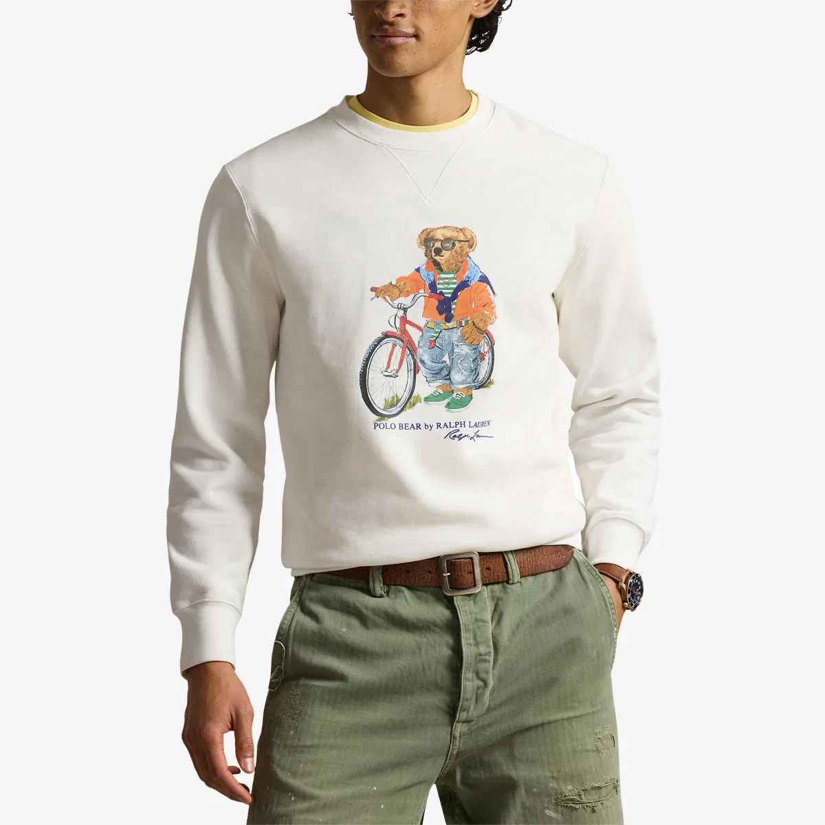 Толстовка из хлопковой смеси с принтом медведя для велополо Polo Ralph Lauren, белый — фото 3