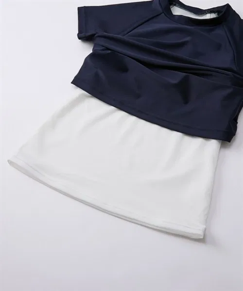 Детский комплект для плавания с рашгардом и леггинсами, модель School Swim QUNTSTYLE, Navy — фото 4