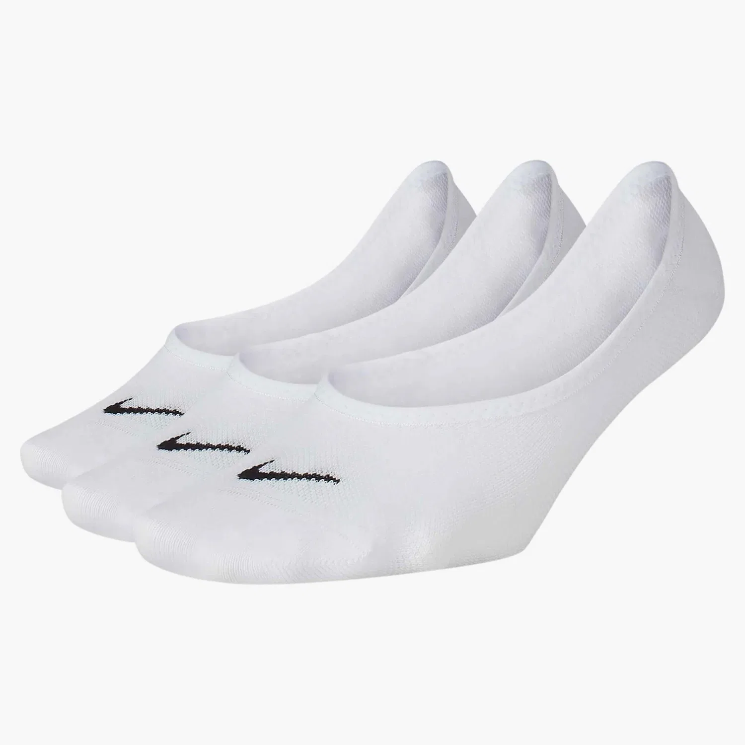 Женские легкие носки-следы с сетчатыми вставками Nike, White/Black — фото 2