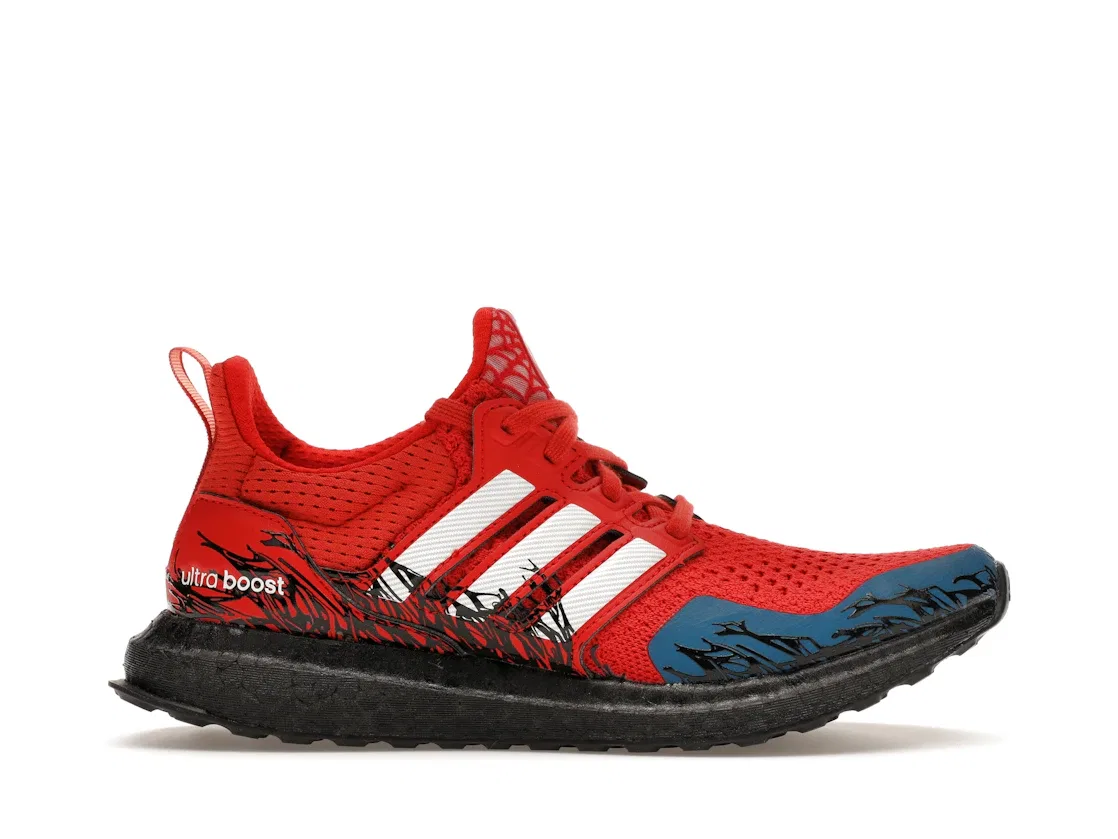 Детские кроссовки для мальчиков с принтом Adidas Ultra Boost 1.0 Marvel Spider-Man 2 (GS), Vivid Red/Cloud White/Core Black