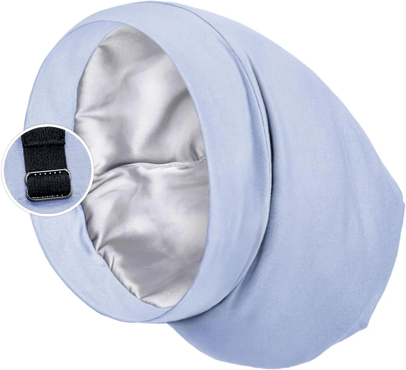 Шапочка для душа PARISBELLA на регулируемом ремешке, сатиновая подкладка, Lightblue