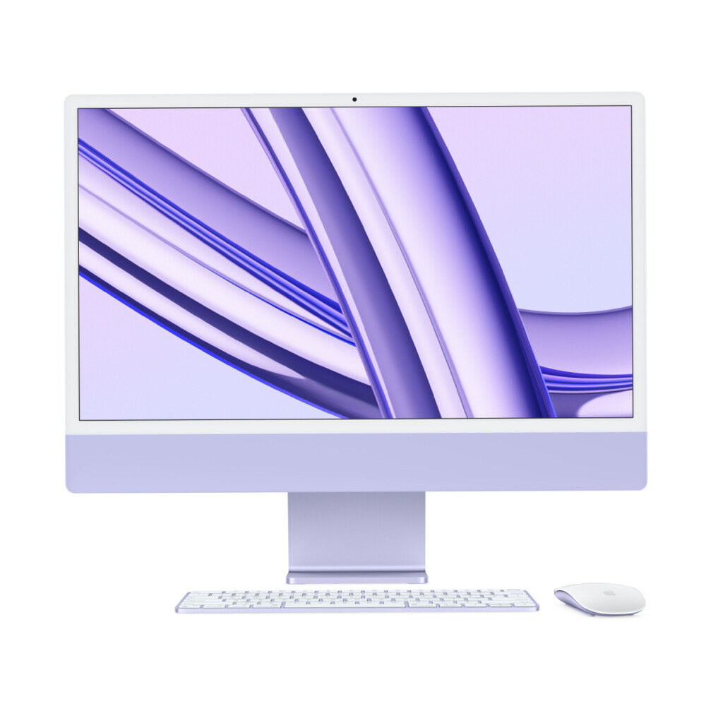 

Моноблок Apple iMac 24'' М3 (2023), 8 CPU/10 GPU, 8ГБ/256 ГБ, Gigabit Ethernet, Purple, английская клавиатура