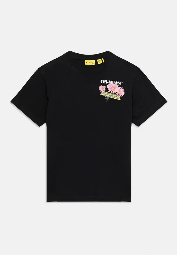 Футболка с цветочным принтом Daisy tape tee Off-white, черный — фото 3