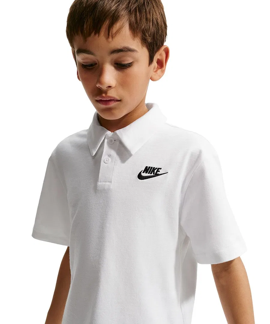 Поло Nike Club Knit Short-Sleeve, White/Black — фото 4