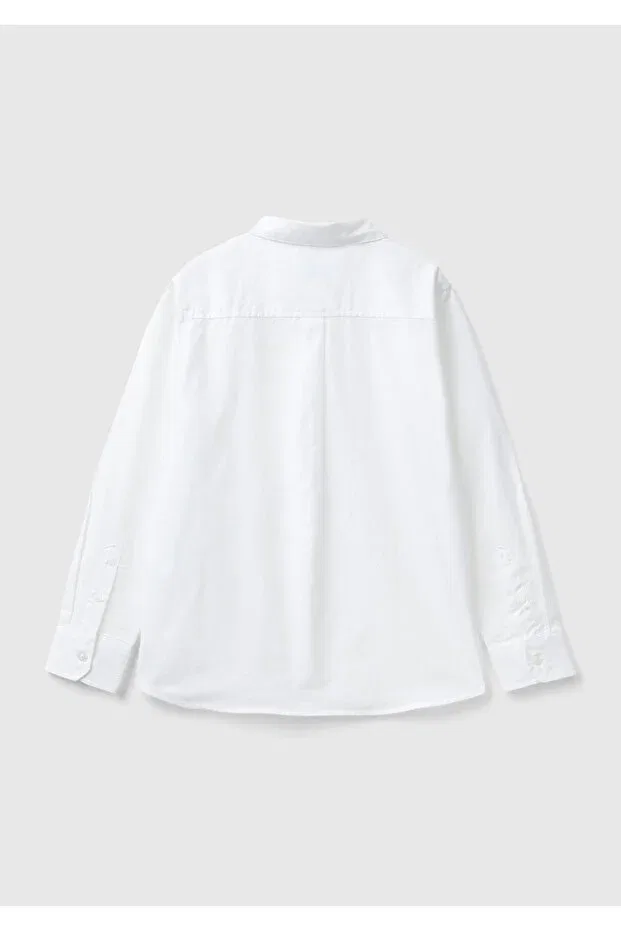 Детская рубашка для мальчиков с длинным рукавом United Colors Of Benetton, White — фото 2