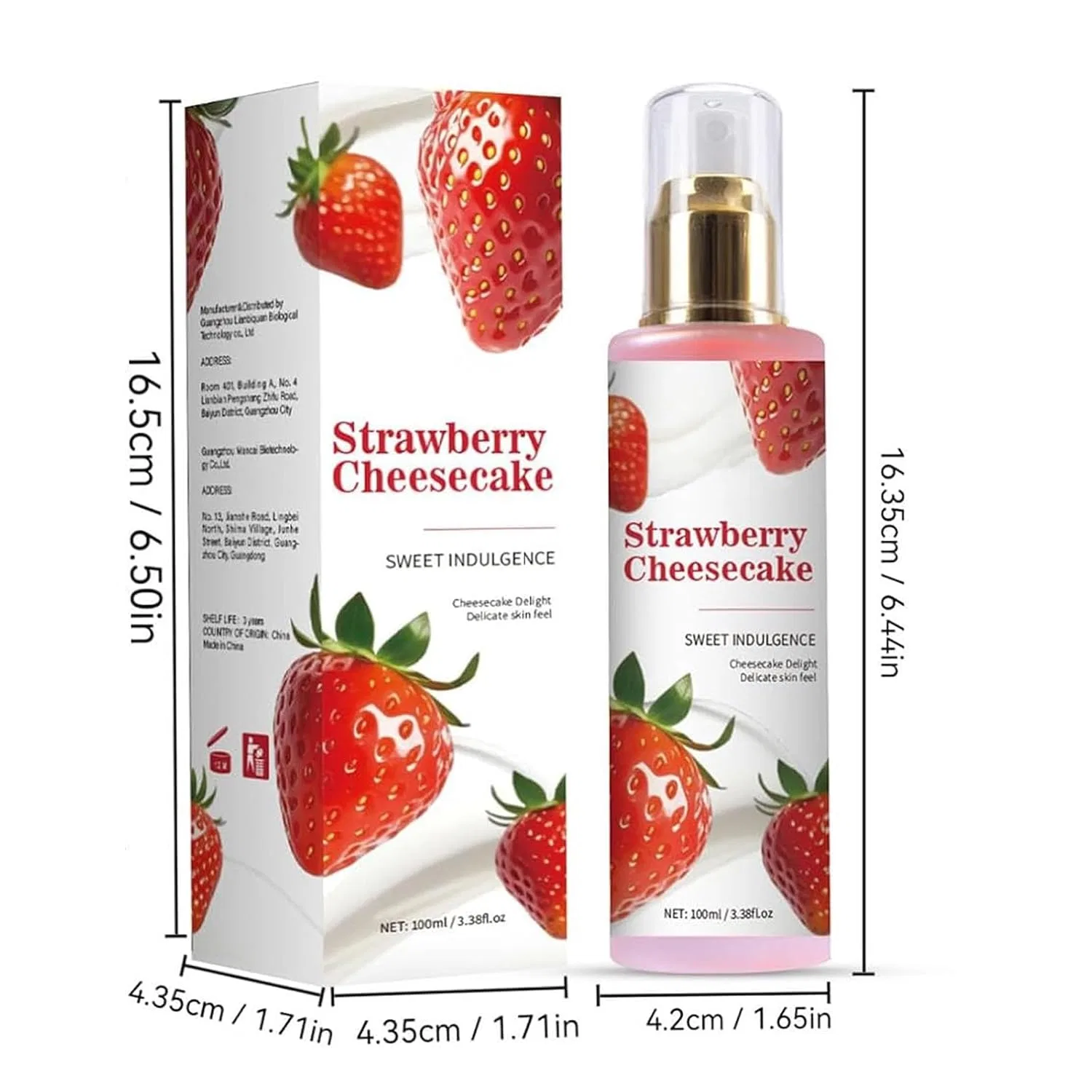 Боди-спрей Strawberry Cheesecake QPJUVC, 100 мл — фото 2