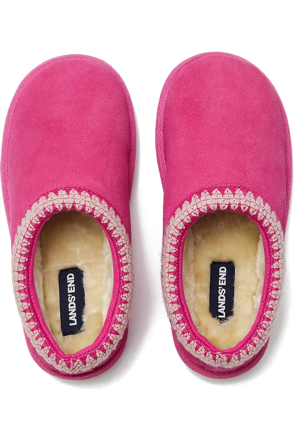 Детские тапочки с суконным верхом Hearth Lands' End, Soft Berry Pink — фото 2