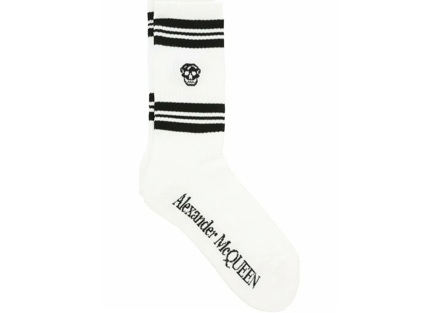 Мужские носки с принтом Socks Alexander McQueen, White Black — фото 4