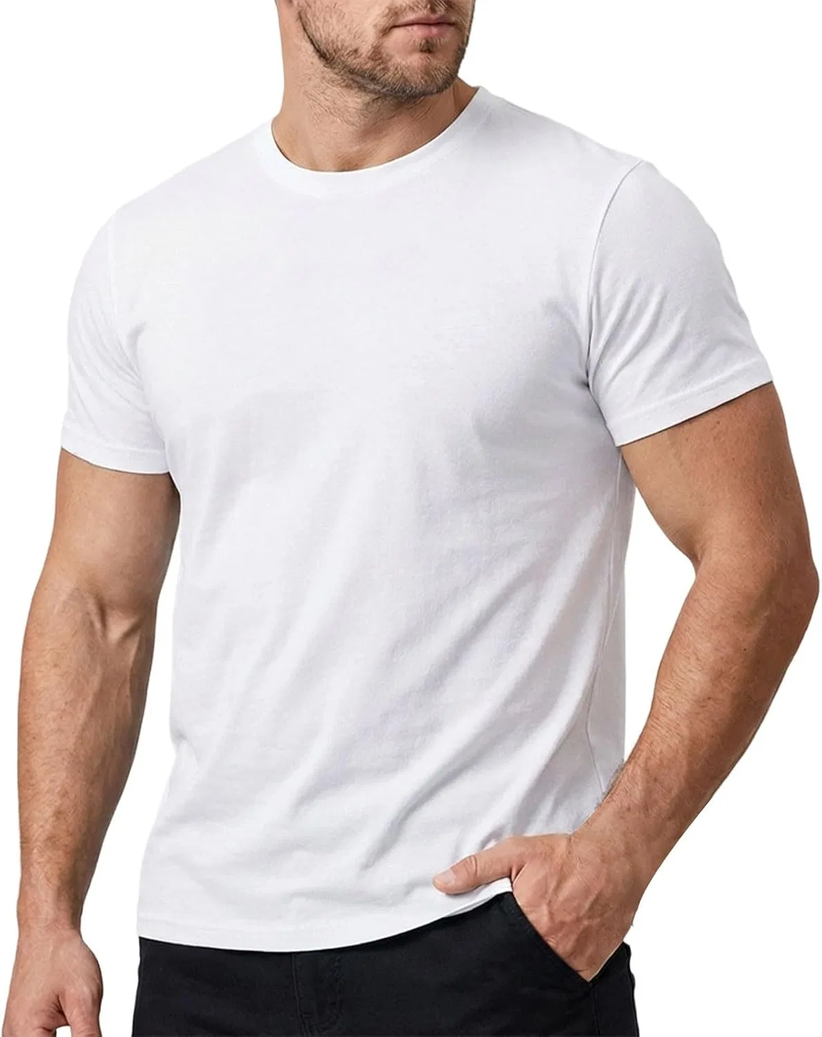 Мужская футболка из хлопка с коротким рукавом Dry Fit, White