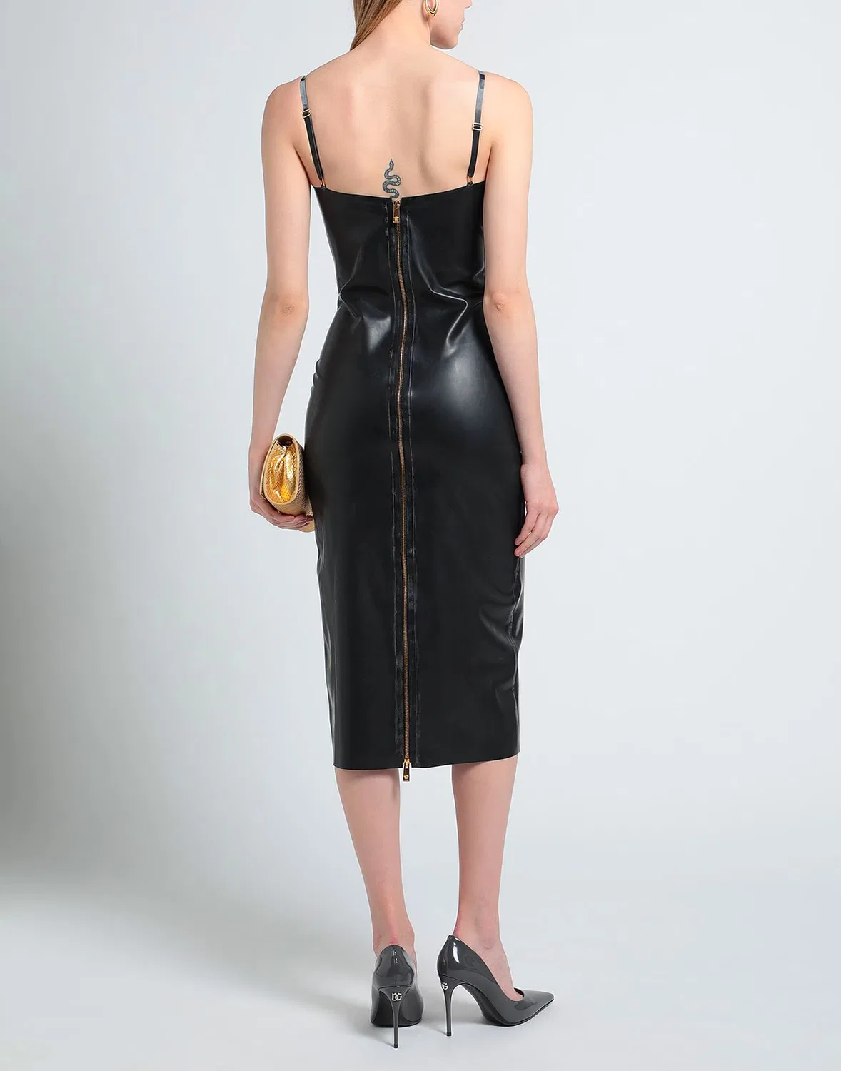 Женское платье из латекса без рукавов Versace, черный — фото 3