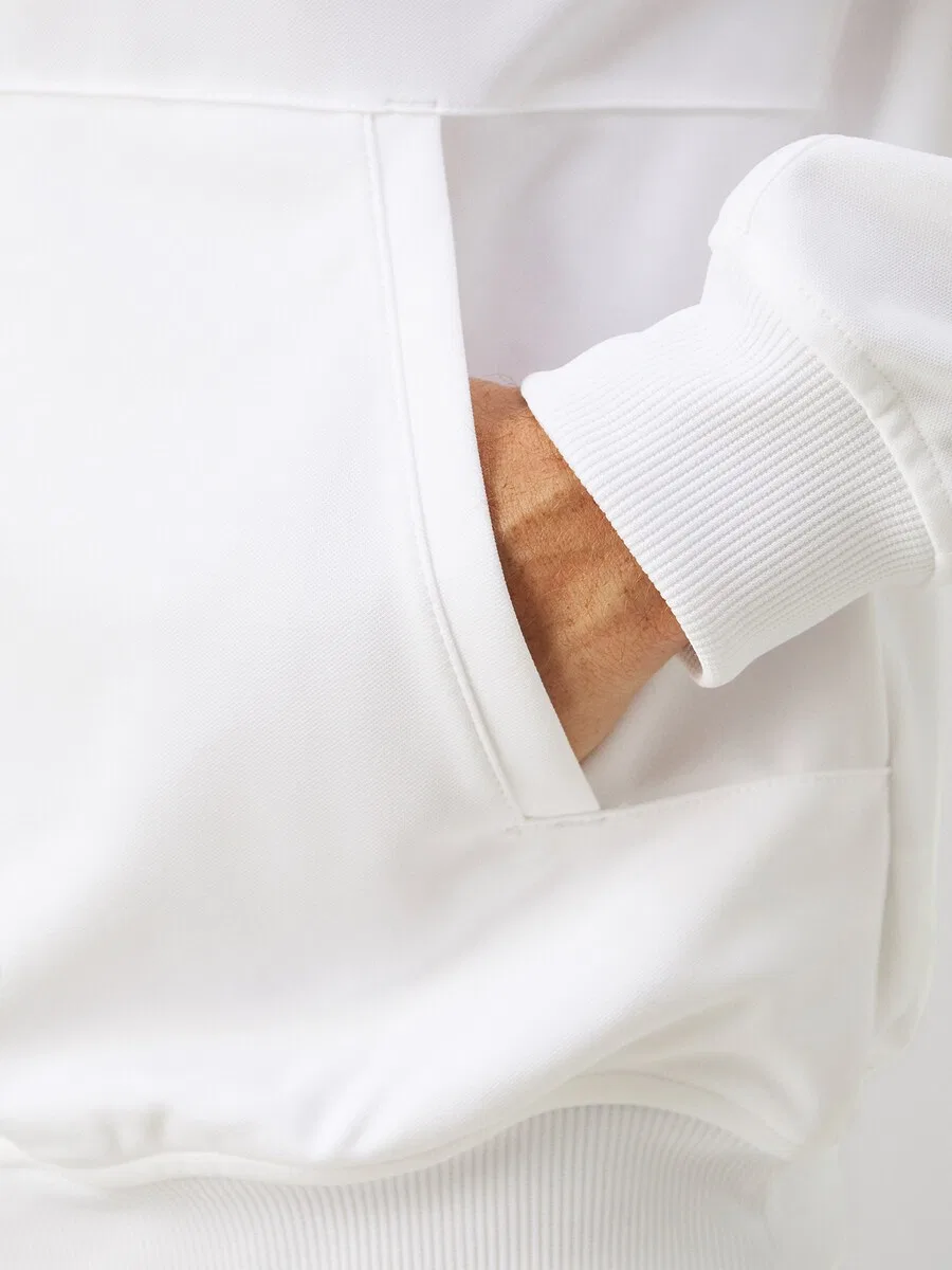 Спортивная толстовка на молнии NIKE Athletic Zip-Up Hoodie 'Heritage' белого цвета — фото 4