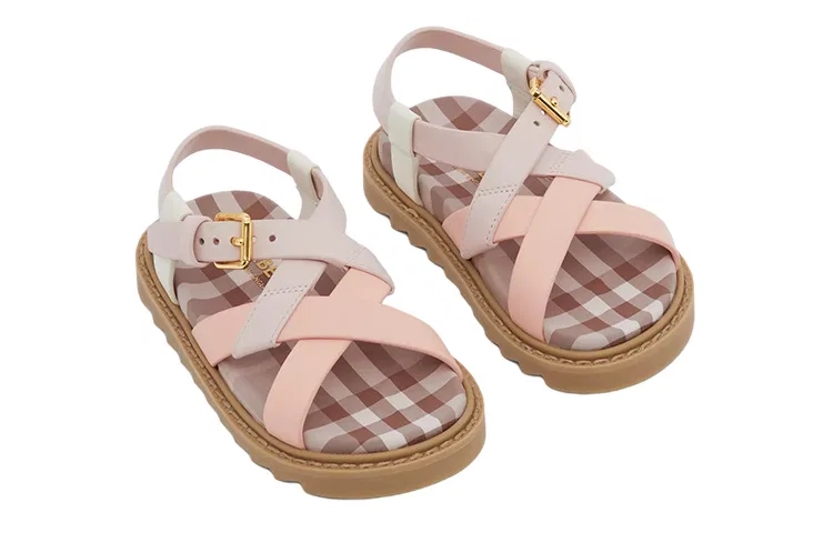 Детские кроссовки для малышей с ремешком Burberry, Honey Pink — фото 3