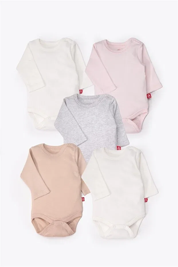 Детское боди с длинным рукавом комплект 5 штук Bebetto, Pink