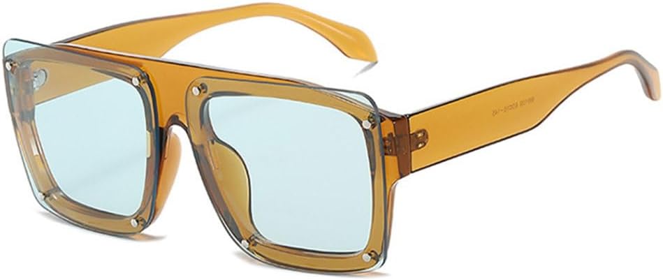 

Модные солнцезащитные очки 2027 года для женщин: градиентные солнцезащитные очки с защитой от УФ-излучения UV400, винтажные, мужские, с заклепками, в стиле панк MTZJH, Tea Light Green