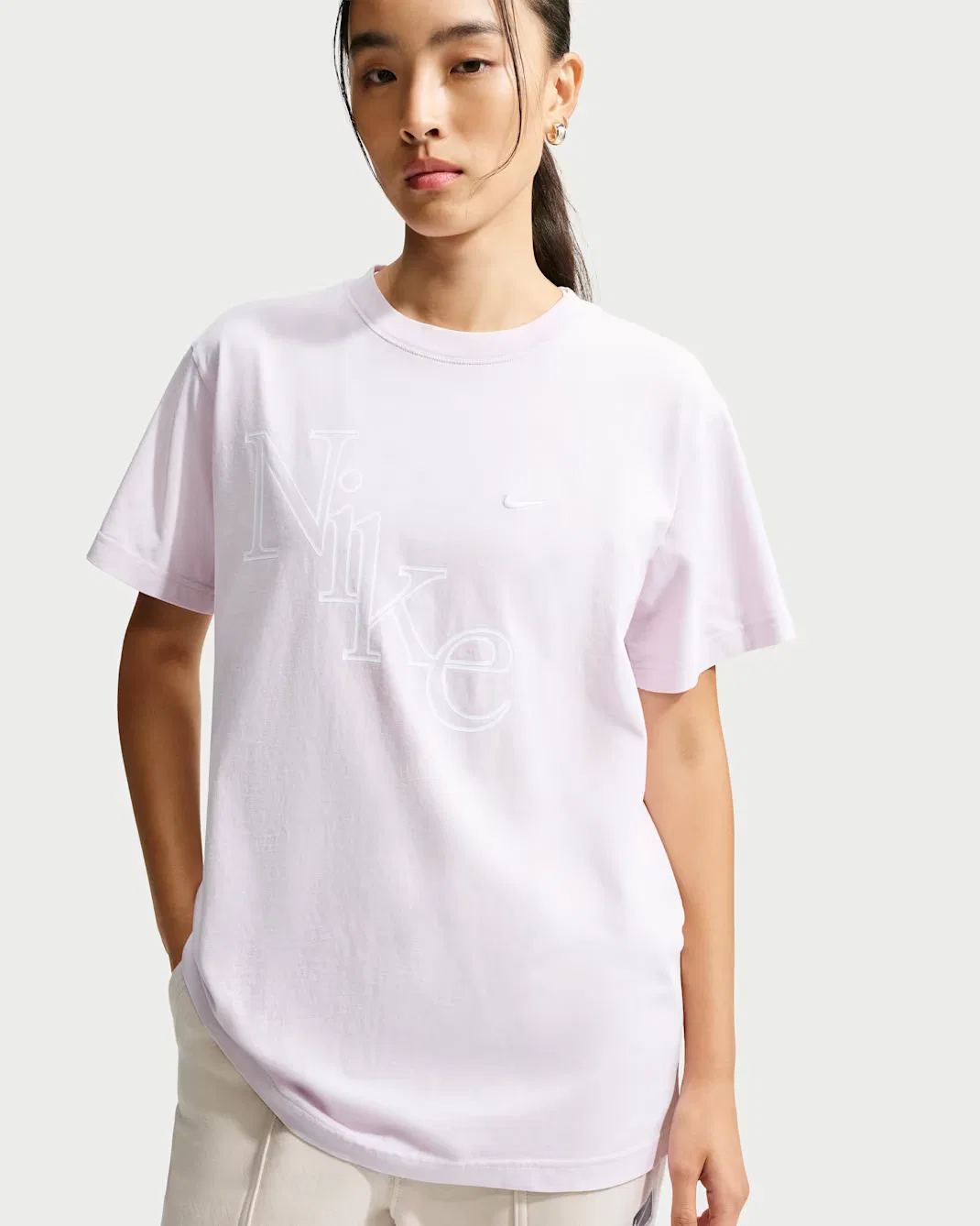 Женская футболка оверсайз Nike Sportswear Classic, Bleached Lilac