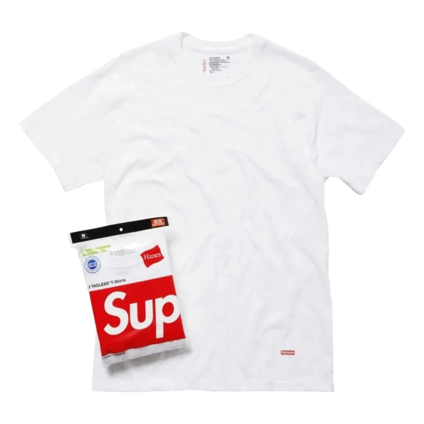 Мужская футболка Hanes FW26 Tagless T-Shirts (3 Pack) 'White' Supreme, белый