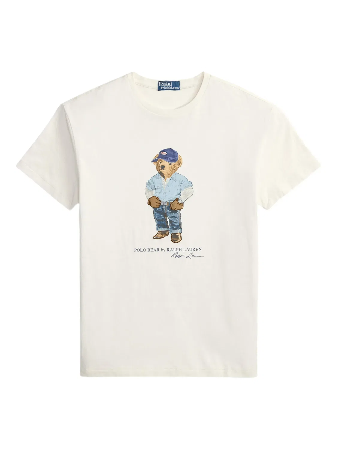 Хлопковая футболка с принтом мишки Polo Ralph Lauren, нейтральные
