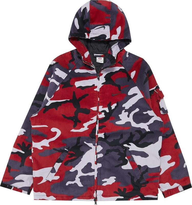 Куртка Supreme x Nike Arc Corduroy Hooded Jacket 'Red Camo', красный — фото 2