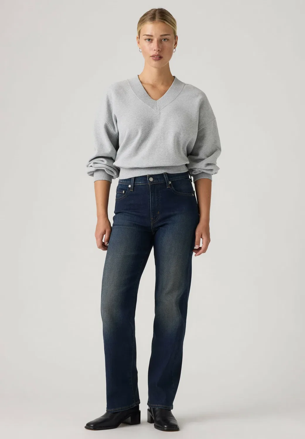 723 джинсы с высокой посадкой, прямые, насыщенного синего цвета, узкие Levi'S, Worn Midnight - Med Indigo - Flat Finish - — фото 2