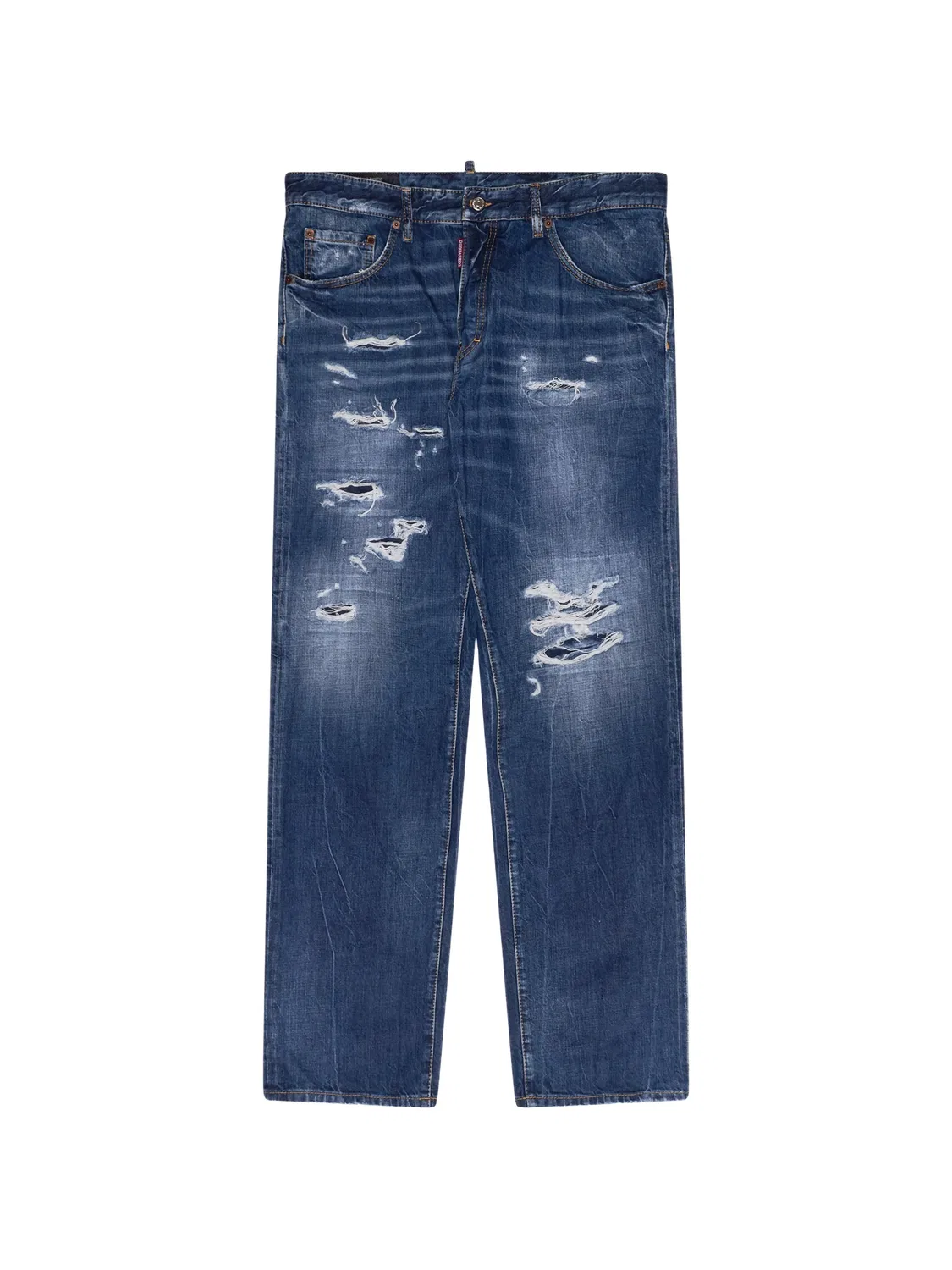 Брюки 642 с эффектом потертости Dsquared2, синий