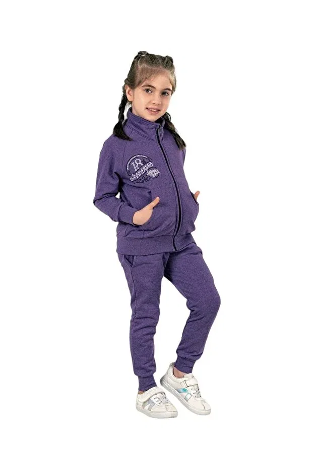 Детский спортивный костюм для девочек с длинным рукавом Shirly Iç Giyim, Purple — фото 4
