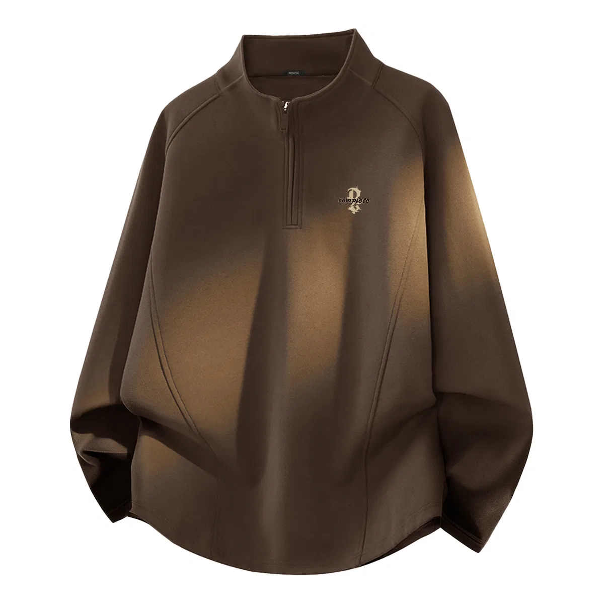 Детское худи утепленное на флисе MINISO, Distressed Brown Chest Logo