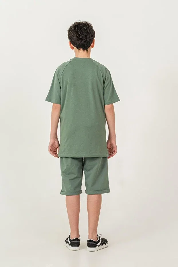 Детский комплект для мальчиков с принтом Mışıl Kids, Green — фото 4