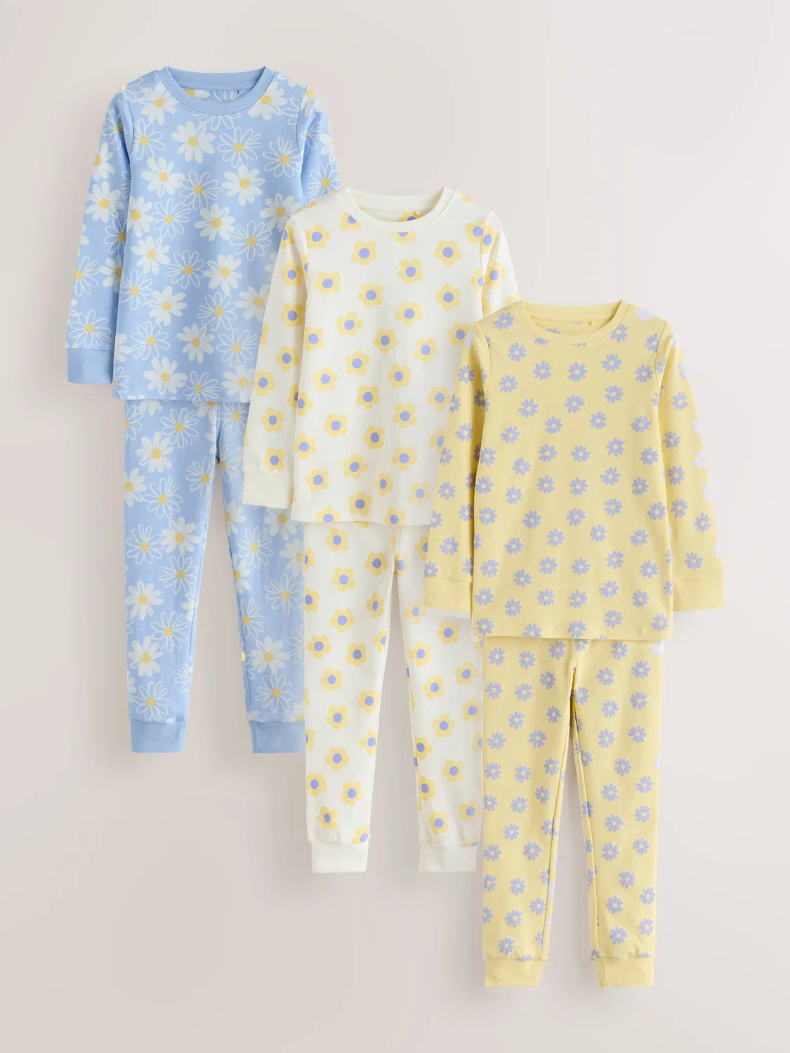 Пижама Next Yellow/Blue Daisy Snuggle 3 Pack, желтая/голубая — фото 4
