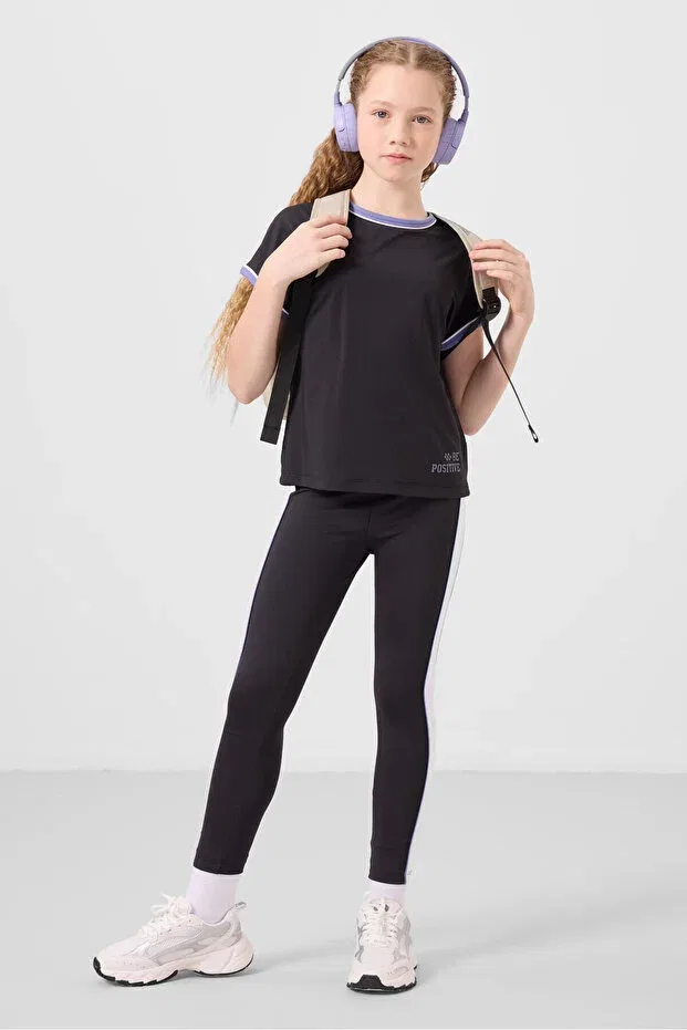 Детские леггинсы для девочек с принтом Tommy Life, Black Black