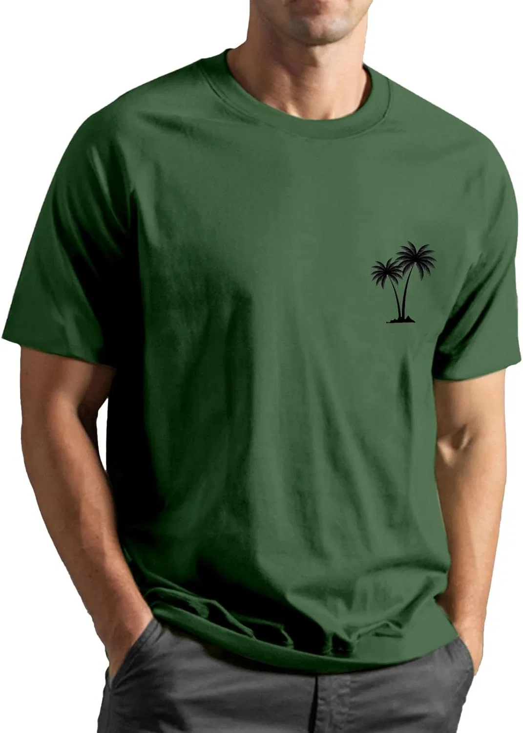 Мужская футболка с круглым вырезом, Dark Green