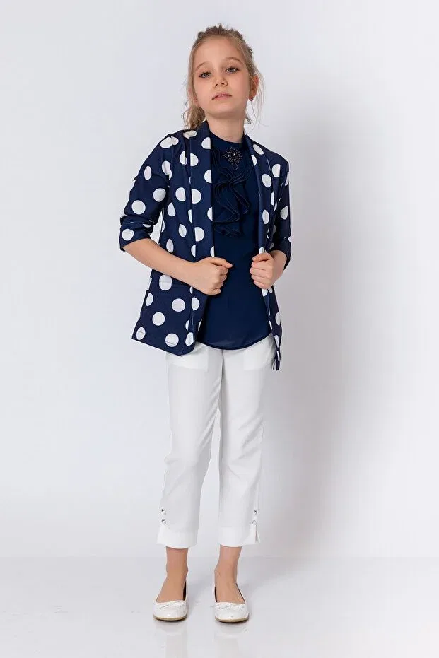 Детский пиджак для девочек с принтом Incity, Navy Blue