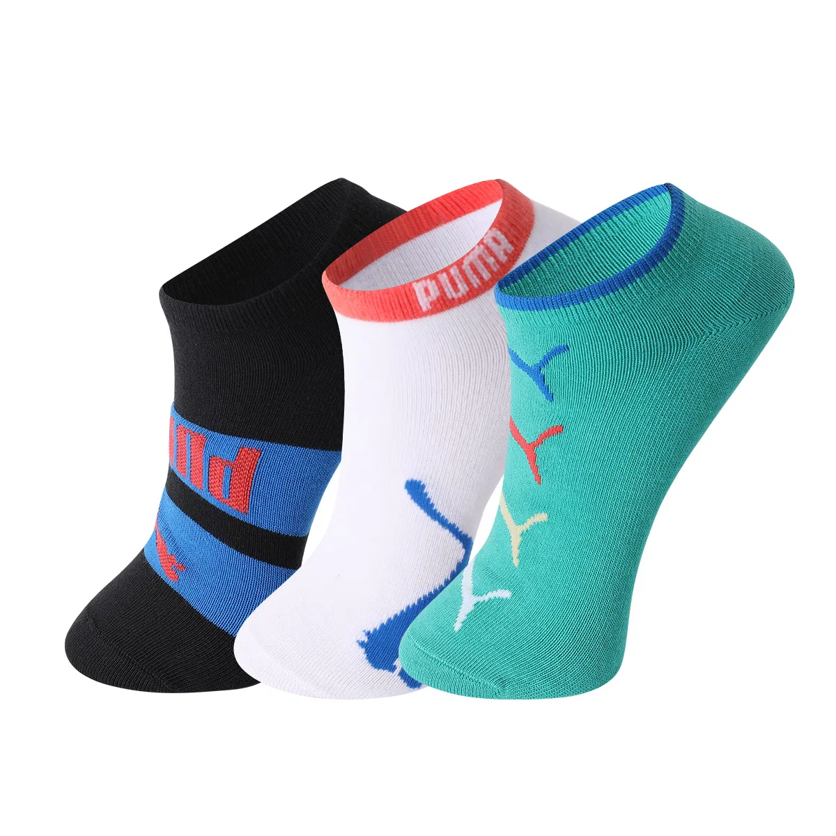 Детские носки с принтом PUMA, Green/White/Black (3 Pack)