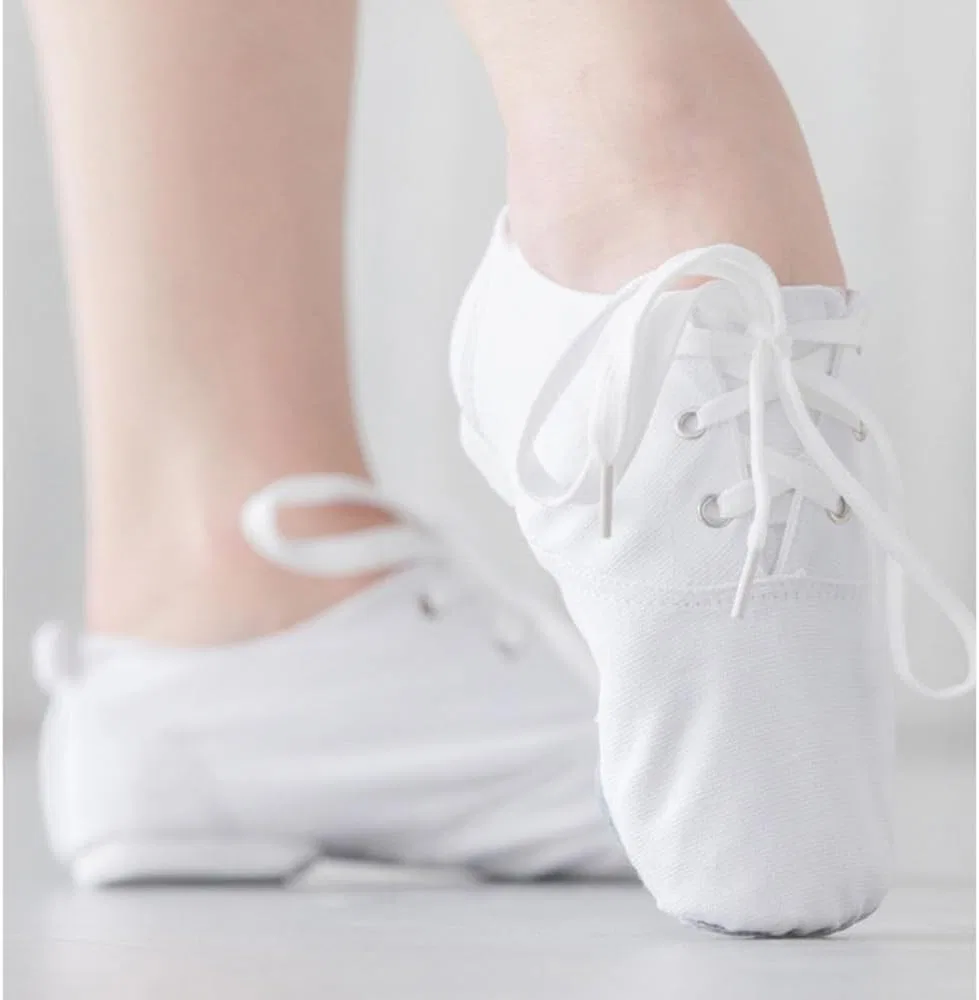 Детские джазовые ботинки для девочек на шнуровке MSMAX, Low-Top White — фото 2