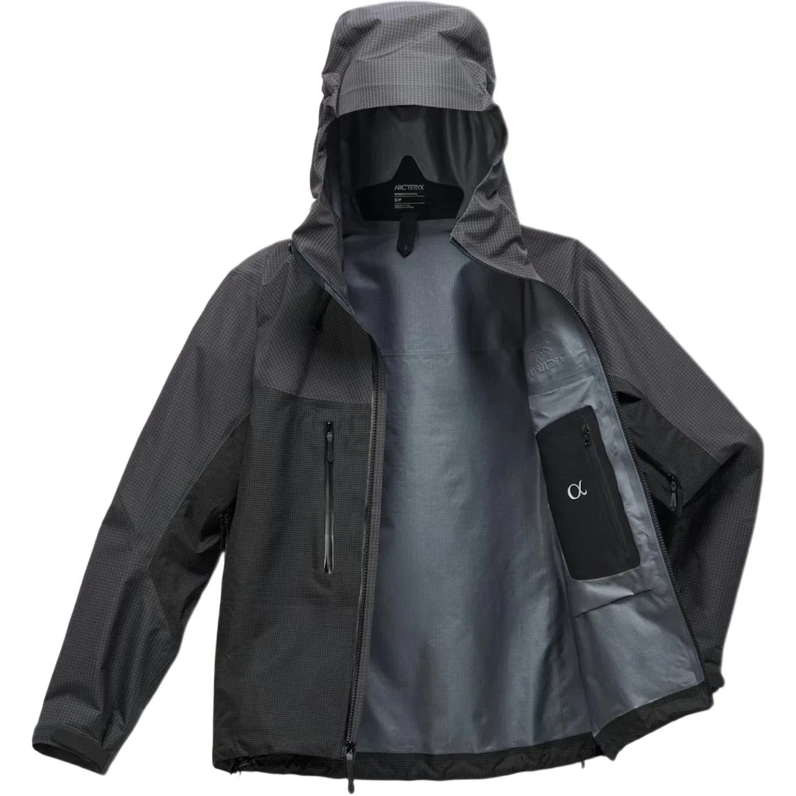 Женская ветровка для скалолазания ALPHA Climbing Arcteryx, Polar White/Solitude Gray/Arctic Silk/Solitude — фото 4